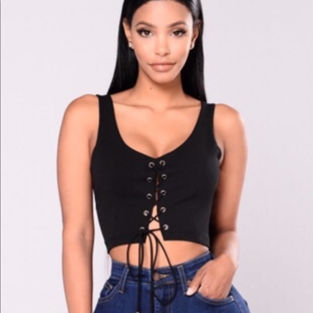 Fashion Nova Lace Up Crop Top